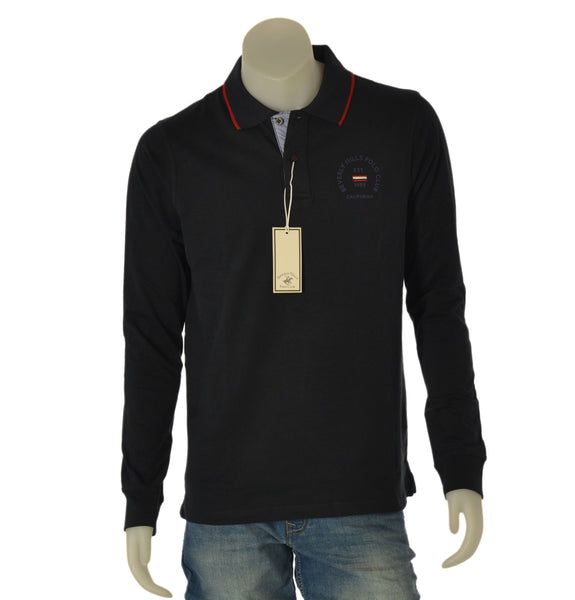 POLO UOMO BEVERLY HILLS POLO CLUB MANICA LUNGA POLSINI CALDO COTONE ART. P427094