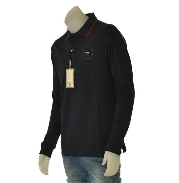 POLO UOMO BEVERLY HILLS POLO CLUB MANICA LUNGA POLSINI CALDO COTONE ART. P427094