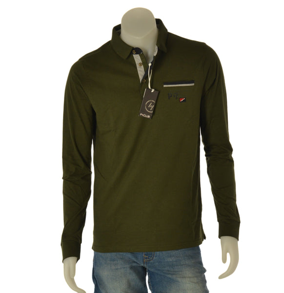 POLO UOMO P.CLUB MANICA LUNGA CALDO COTONE TASCHINO ART. P227064