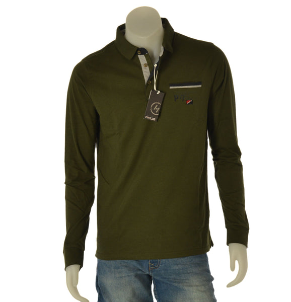 POLO UOMO P.CLUB MANICA LUNGA CALDO COTONE TASCHINO ART. P227064