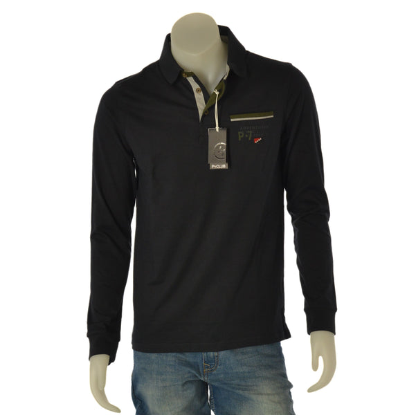 POLO UOMO P.CLUB MANICA LUNGA CALDO COTONE TASCHINO ART. P227064