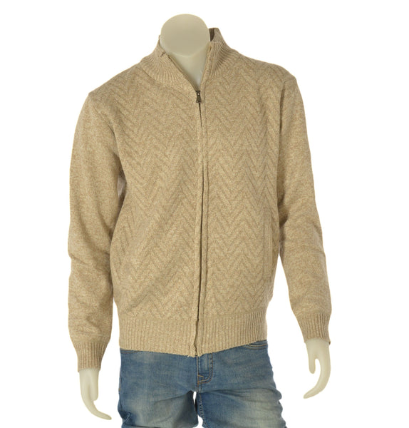 MAGLIONE UOMO HENRI BARROWS FULL ZIPTASCHE POLSINI FASCIA ORSETTO LAVORAZIONE ART.MUW094