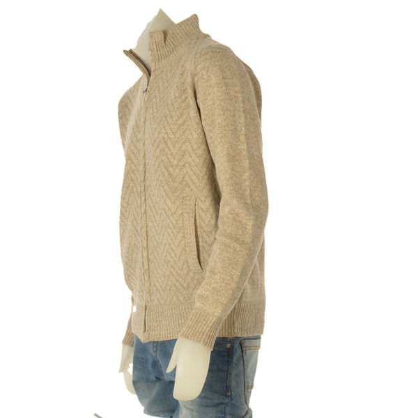 MAGLIONE UOMO HENRI BARROWS FULL ZIPTASCHE POLSINI FASCIA ORSETTO LAVORAZIONE ART.MUW094