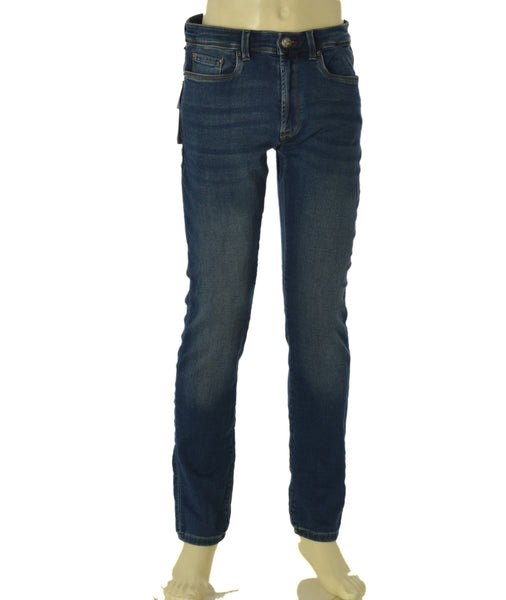 JEANS UOMO WAMPUM ZIP BOTTONE TASCHE TASCHINA SCURO SLIM ART.11842 1F07 SW/MU