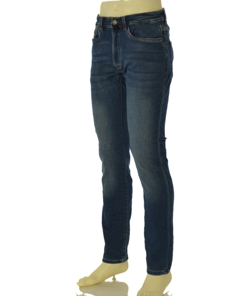 JEANS UOMO WAMPUM ZIP BOTTONE TASCHE TASCHINA SCURO SLIM ART.11842 1F07 SW/MU