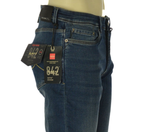 JEANS UOMO WAMPUM ZIP BOTTONE TASCHE TASCHINA SCURO SLIM ART.11842 1F07 SW/MU