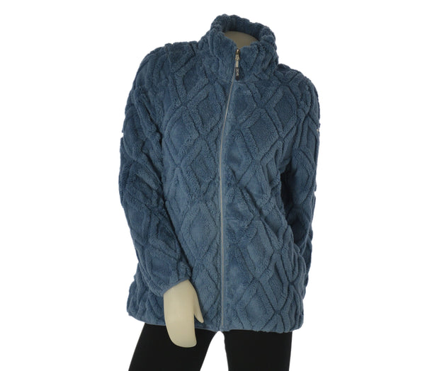 PILE DONNA BASILE ORSETTO ROMBI FULL ZIP TASCHE ART. BEW162