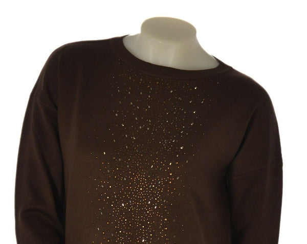 MAGLIONE DONNA COVERI PARICOLLO SPACCHI APPLICAZIONI CENTRALI VISCOSA ART. DC1224