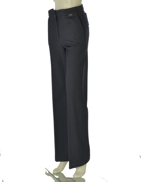 PANTALONE DONNA LAURA BIAGIOTTI PALAZZO ZIP BOTTONE TASCHE ART. 18115