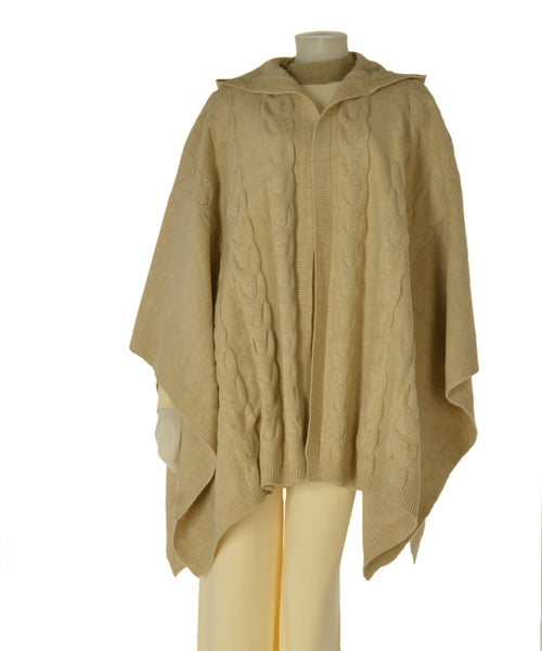MANTELLA DONNA LAURA BIAGIOTTI MAGLIA TRECCE CAPPUCCIO ART. 3601