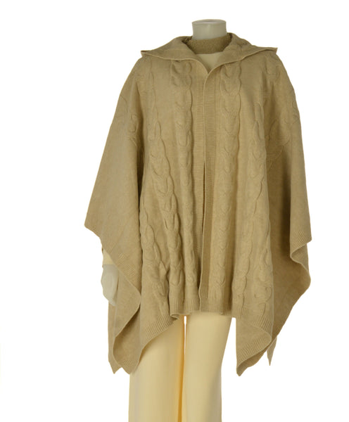 MANTELLA DONNA LAURA BIAGIOTTI MAGLIA TRECCE CAPPUCCIO ART. 3601