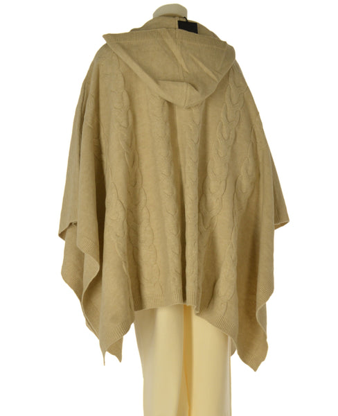 MANTELLA DONNA LAURA BIAGIOTTI MAGLIA TRECCE CAPPUCCIO ART. 3601