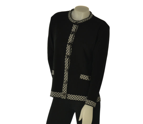CARDIGAN DONNA ANNALISA BINETTI PARICOLLO BOTTONI BORDI FANTASIA LANA ART. 2509