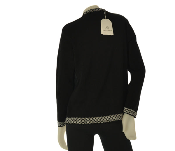 CARDIGAN DONNA ANNALISA BINETTI PARICOLLO BOTTONI BORDI FANTASIA LANA ART. 2509