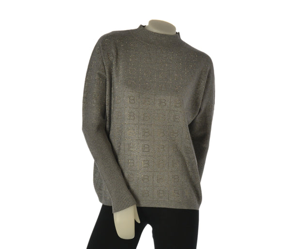 MAGLIONE DONNA LAURA BIAGIOTTI LUPETTO LOGO LUREX ART. 3006