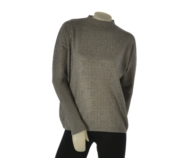 MAGLIONE DONNA LAURA BIAGIOTTI LUPETTO LOGO LUREX ART. 3006