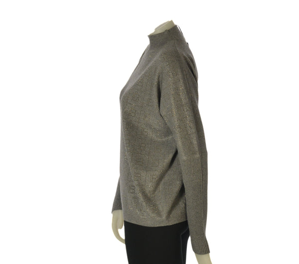 MAGLIONE DONNA LAURA BIAGIOTTI LUPETTO LOGO LUREX ART. 3006