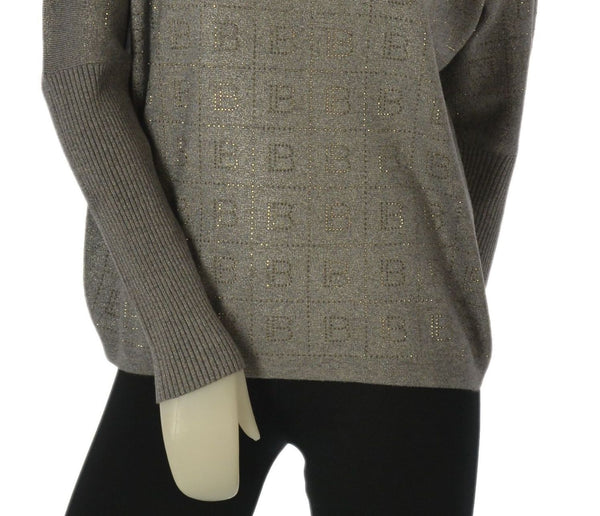 MAGLIONE DONNA LAURA BIAGIOTTI LUPETTO LOGO LUREX ART. 3006
