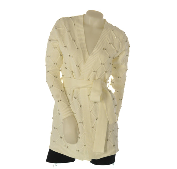 CARDIGAN DONNA CINTURA ROMBI STRASS ART. 3111