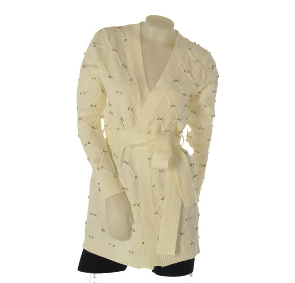 CARDIGAN DONNA CINTURA ROMBI STRASS ART. 3111