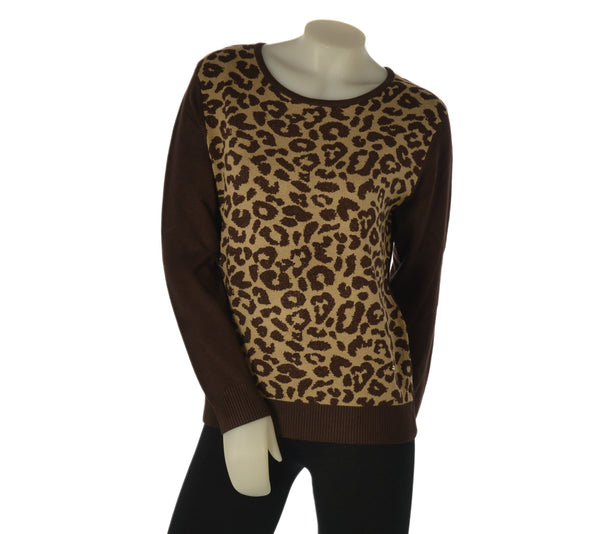 MAGLIONE DONNA COVERI GIROCOLLO ANIMALIER LUREX VISCOSA ART. DC1253
