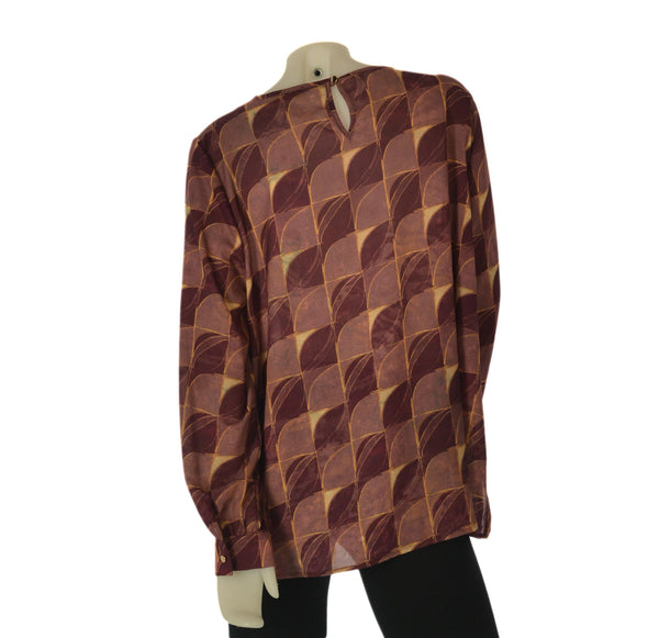 BLUSA DONNA ELISA CASTELLI FANTASIA GIROCOLLO GOCCIA BOTTONCINO SPACCHI TAGLIE OVER ART. 1520