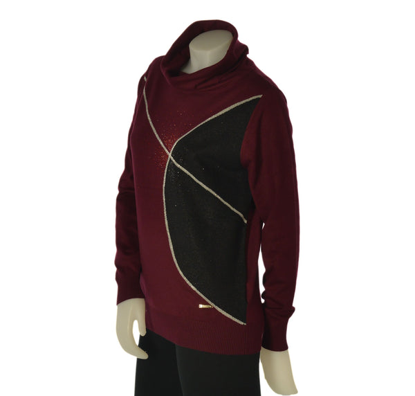 MAGLIONE DONNA COVERI COLLO CIAMBELLA FANTASIA STRASS ART. DC1248