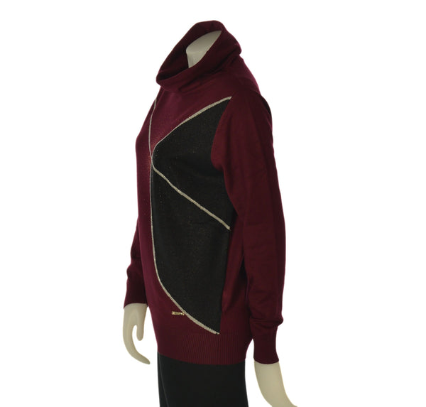 MAGLIONE DONNA COVERI COLLO CIAMBELLA FANTASIA STRASS ART. DC1248