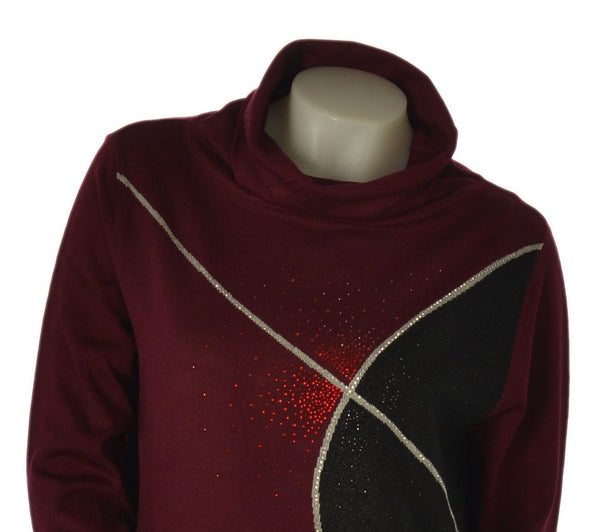 MAGLIONE DONNA COVERI COLLO CIAMBELLA FANTASIA STRASS ART. DC1248