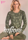 PIGIAMA DONNA TERMO COTONE SERAFINO BOTTONI CONIGLI  INFIORE ART. RBB652841