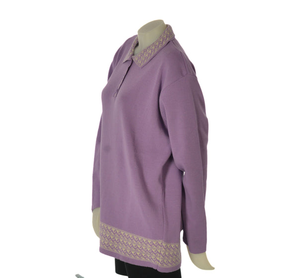 MAGLIONE DONNA ANNALISA MINETTI TAGLIE OVER POLO BOTTONI LUREX ART. 2510 OVER