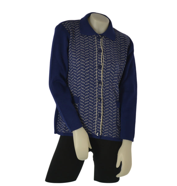 CARDIGAN DONNA ANNALISA BINETTI BOTTONI COLLETTO TASCHE LAVORAZIONE ART. 2501