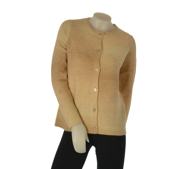 CARDIGAN DONNA GAIA B  BOTTONI GIROCOLLO PAILLETTES ART.310