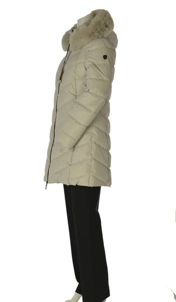 GIACCONE DONNA VIRGINIA BLU LUNGO CAPPUCCIO ZIP IMBOTTITO TASCHE ART. TRAMONTO-11L