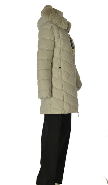 GIACCONE DONNA VIRGINIA BLU LUNGO CAPPUCCIO ZIP IMBOTTITO TASCHE ART. TRAMONTO-11L