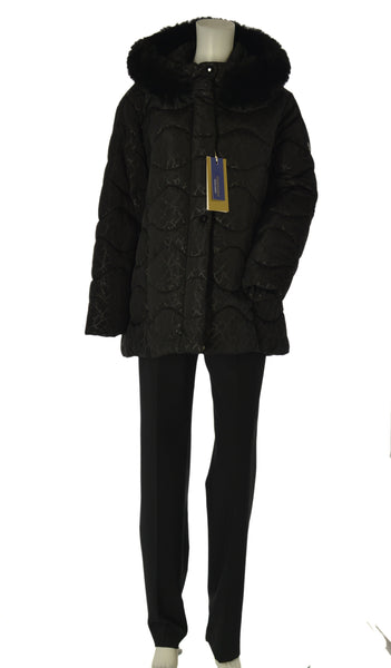 GIACCONE DONNA VIRGINIA BLU TAGLIE OVER TRAPUNTATO ZIP BOTTONI CAPPUCCIO TASCHE ART. CONF-DARLA-41C
