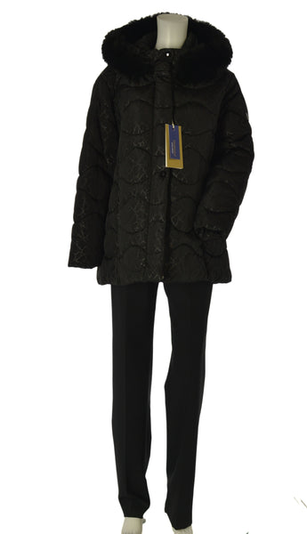 GIACCONE DONNA VIRGINIA BLU TAGLIE OVER TRAPUNTATO ZIP BOTTONI CAPPUCCIO TASCHE ART. CONF-DARLA-41C