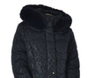 GIUBBOTTO DONNA VIRGINIA BLU ZIP BOTTONITASCHE CAPPUCCIO ECOPELLICCIA LAVORATO POLSINI ART.DARLA