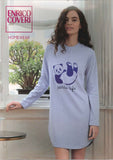 CAMICIA DA NOTTE DONNA TERMO COTONE PANDA ENRICO COVERI INTIMO ART. EP6262