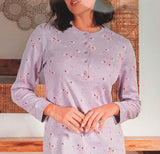 CAMICIA DA NOTTE DONNA IN FANTASIA FLOREALE SERAFINO TERMO COTONE NOTTINGHAM ART. NPA439