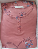 PIGIAMA DONNA RAGAZZA TERMO COTONE SERAFINO CUORE FIORI MARCA NOTTINGHAM ART. NPA386
