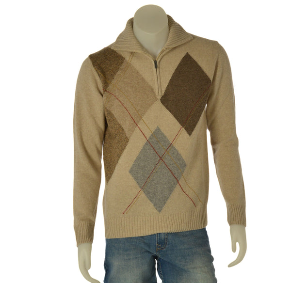 MAGLIONE UOMO RE DEL MARE CAMIONISTA MEZZA ZIP ROMBI ART. 22 5701