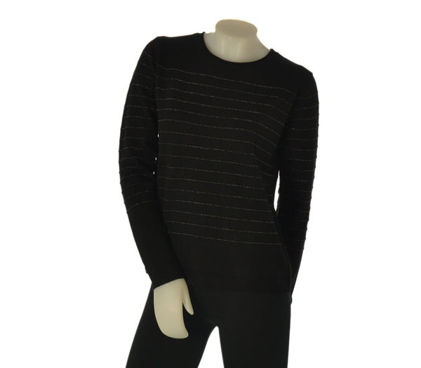 MAGLIONE DONNA GAIA B GIROCOLLO LUREX RIGHE VISCOSA ART. 331