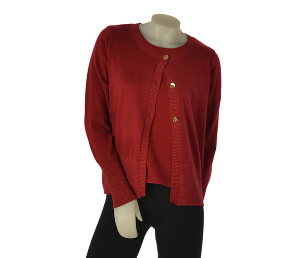 TWINSET DONNA GAIA B GARDIGAN BOTTONI MAGLIA MANICA CORTA  LUREX ART. 329AB