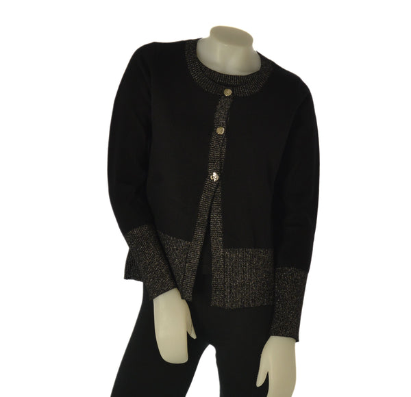 TWINSET DONNA GAIA B GARDIGAN BOTTONI MAGLIA MANICA CORTA  LUREX ART. 329AB