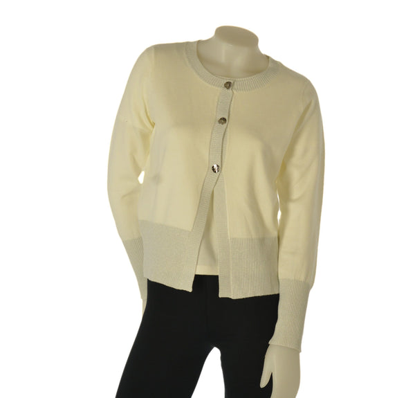 TWINSET DONNA GAIA B GARDIGAN BOTTONI MAGLIA MANICA CORTA  LUREX ART. 329AB