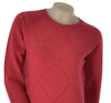 MAGLIONE DONNA BIELLA YARN GIROCOLLO ROMBI LAVORATO LANA ART. Z9555