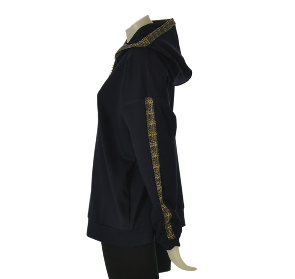 FELPA DONNA ELISA CASTELLI  TAGLIE OVER GARZATA CAPPUCCIO FULL ZIP TASCHE ART. 2005