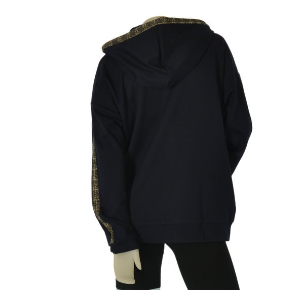 FELPA DONNA ELISA CASTELLI  TAGLIE OVER GARZATA CAPPUCCIO FULL ZIP TASCHE ART. 2005