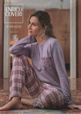 PIGIAMA DONNA TERMO COTONE SCOZZESE TASCHINO ENRICO COVERI INTIMO ART. EP6245